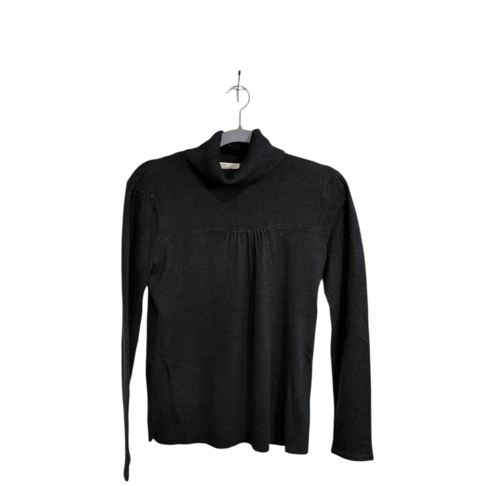 Luxe Black Cowl Neck Slim Knit Sweater